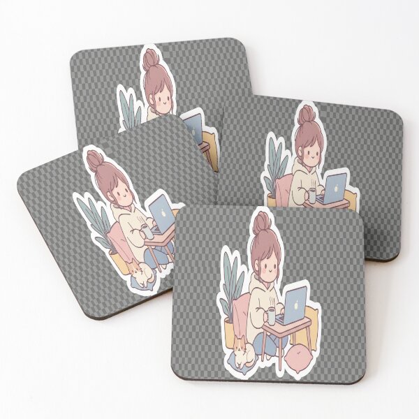 Item preview, Cute Remote Work & Study Girl Sticker | Online Learning Aesthetic designed and sold by prachiuke264.