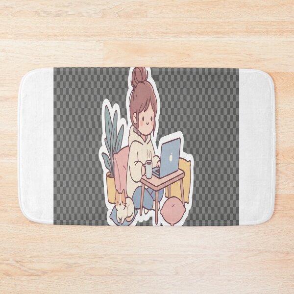 Item preview, Cute Remote Work & Study Girl Sticker | Online Learning Aesthetic designed and sold by prachiuke264.