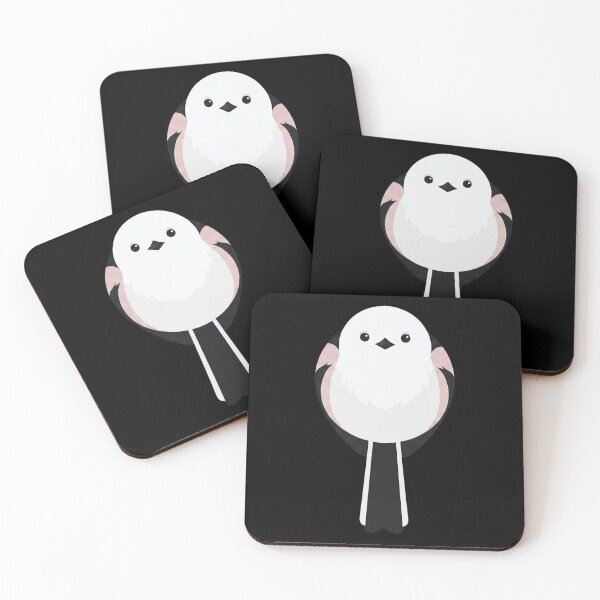 Item preview, Shima Enaga - Cute White Long-tailed Tit Front View designed and sold by flamini.