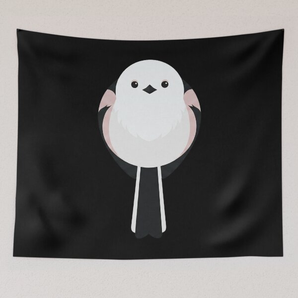 Item preview, Shima Enaga - Cute White Long-tailed Tit Front View designed and sold by flamini.