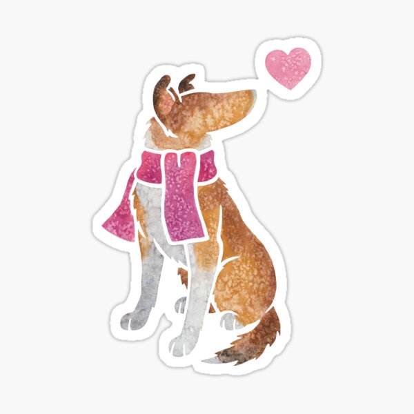 Item preview, Watercolour Smooth Collie dog designed and sold by animalartbyjess.
