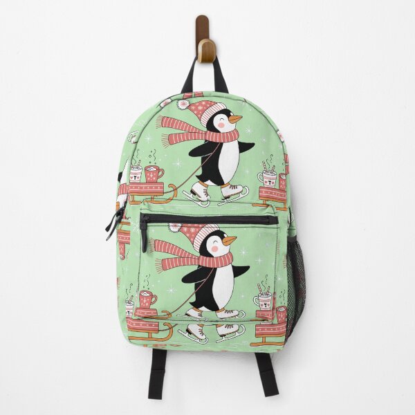 Item preview, Cute Penguin Ice Skating with Hot Cocoa – Whimsical Winter Cartoon Design designed and sold by RMTrendy.