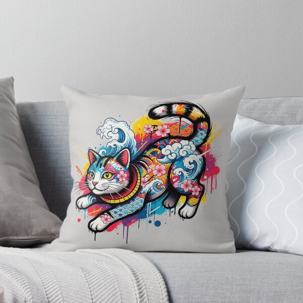 Item preview, Japanese Ukiyo-e Graffiti Cat designed and sold by SholoStudio.