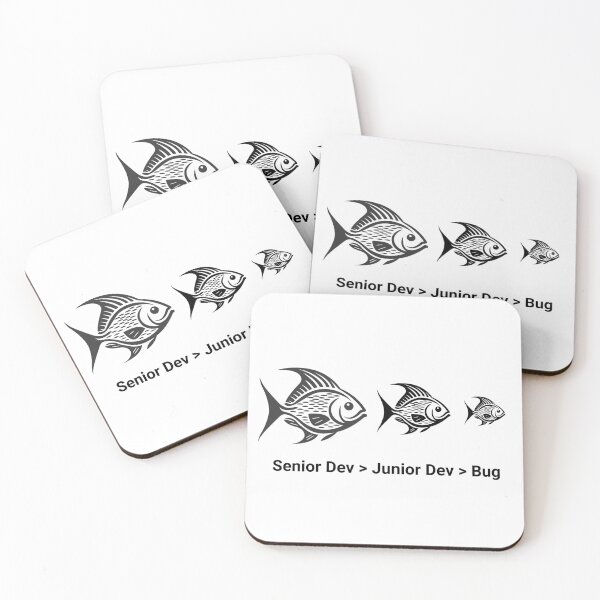 Item preview, Senior Dev Junior Dev Bug - Fuuny Programming Hierarchy Fish designed and sold by PrimeTime85.