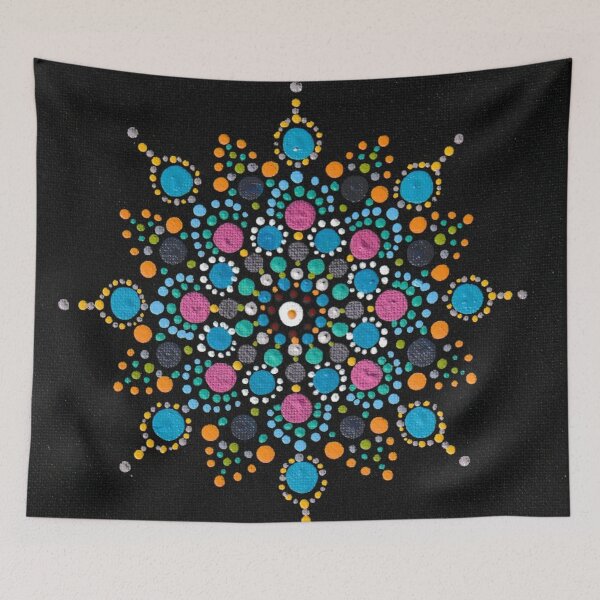 Item preview, Pink and blue large dot mandala  designed and sold by JWRocks.