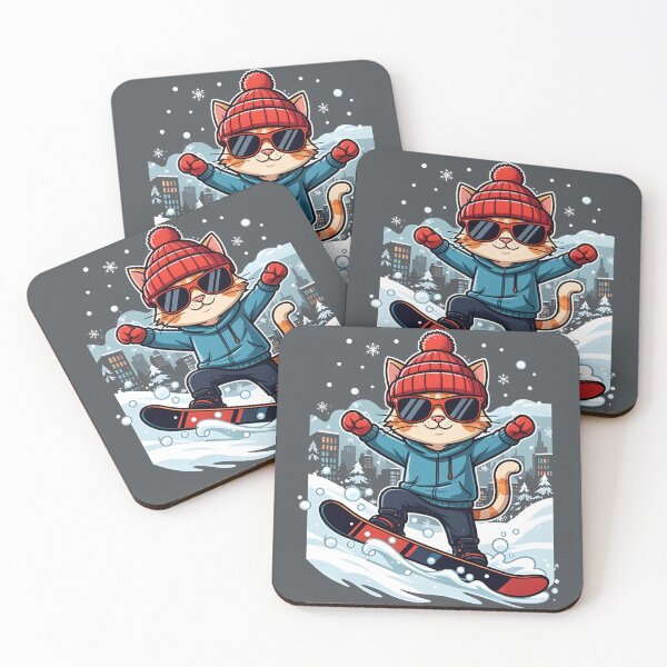 Item preview, Cool Cat Snowboarding Streetwear Illustration designed and sold by Uglyandcute.