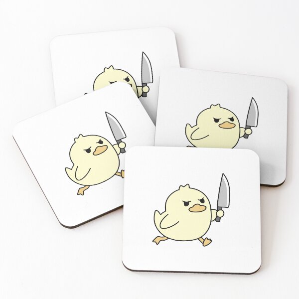 Item preview, Angry yellow duck with knife designed and sold by PinFlick.