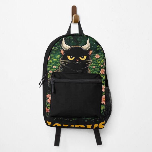 Item preview, Taurus Zodiac Black Cat - Floral Garden Bull Art designed and sold by JakubDesigns89.