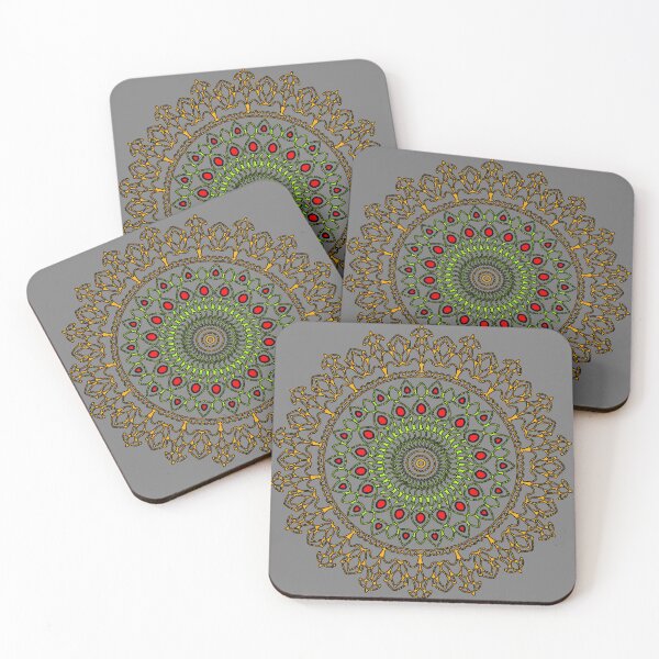 Item preview, "Golden Spiral Mandala with Leaf and Lattice Accents" designed and sold by nighttime1990.