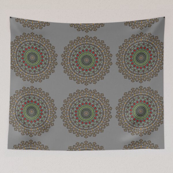 Item preview, "Golden Spiral Mandala with Leaf and Lattice Accents" designed and sold by nighttime1990.