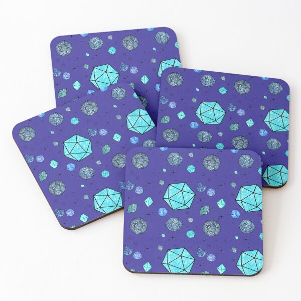 Item preview, Blue Sparkly D20 Dice Seamless Pattern Fantasy Tabletop RPG Dice Galaxy Design designed and sold by annebmeadows.