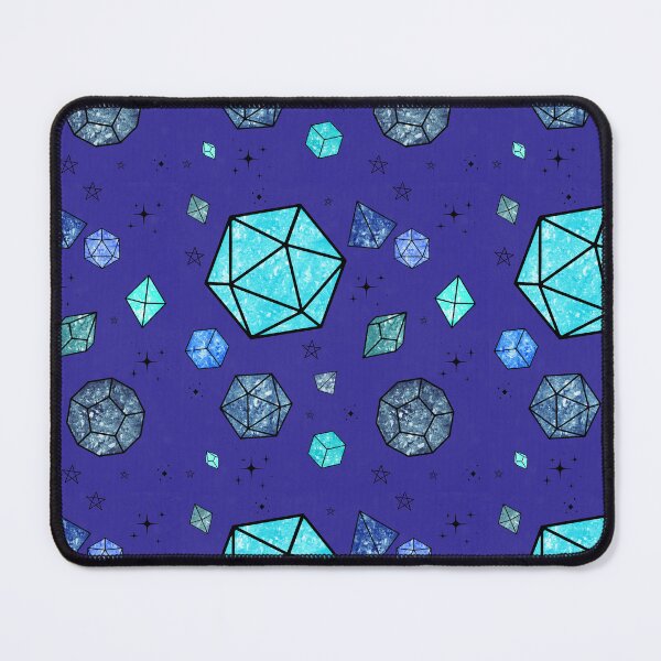 Item preview, Blue Sparkly D20 Dice Seamless Pattern Fantasy Tabletop RPG Dice Galaxy Design designed and sold by annebmeadows.