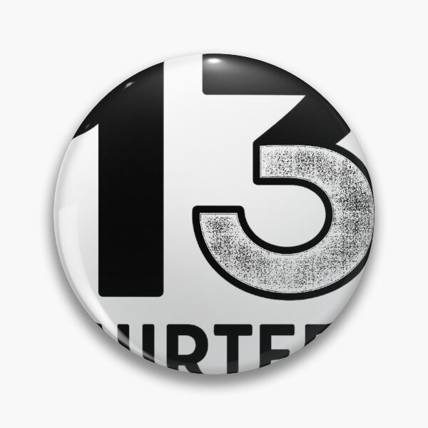 Item preview, "Thirteen" lucky number with minimalist text (black and white ver) designed and sold by Moonshroomarts.