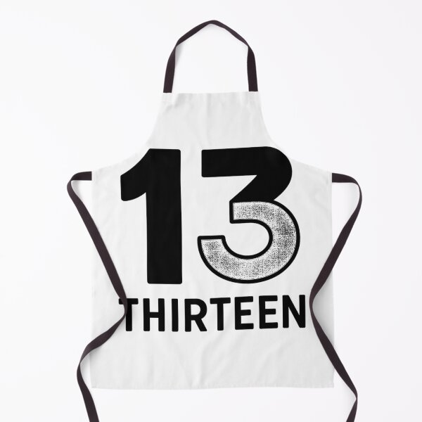 Item preview, "Thirteen" lucky number with minimalist text (black and white ver) designed and sold by Moonshroomarts.