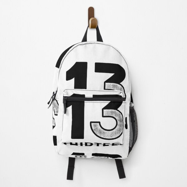Item preview, "Thirteen" lucky number with minimalist text (black and white ver) designed and sold by Moonshroomarts.