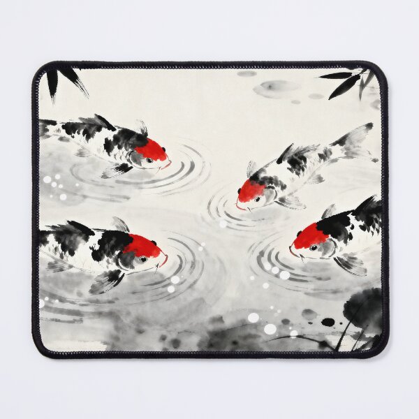 Item preview, Four Koi in Sumi-e Serenity designed and sold by MHD.
