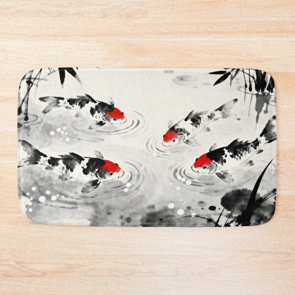 Item preview, Four Koi in Sumi-e Serenity designed and sold by MHD.