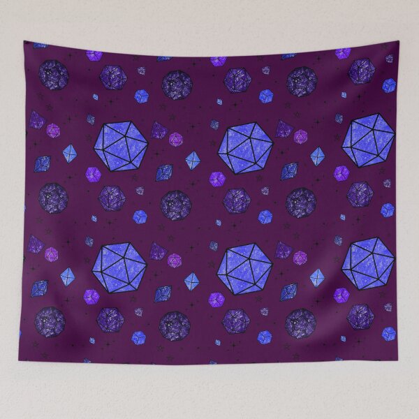 Item preview, Cosmic Nebula D20 Dice Seamless Pattern Purple & Blue Galaxy Tabletop RPG Design designed and sold by annebmeadows.