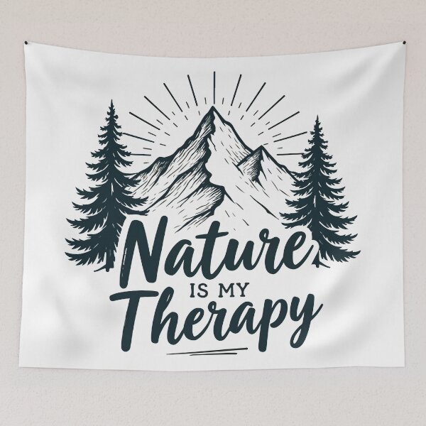 Item preview, Nature is My Therapy Mountain Hiking Mental Health Outdoors T-Shirt designed and sold by Design-Pro-21.
