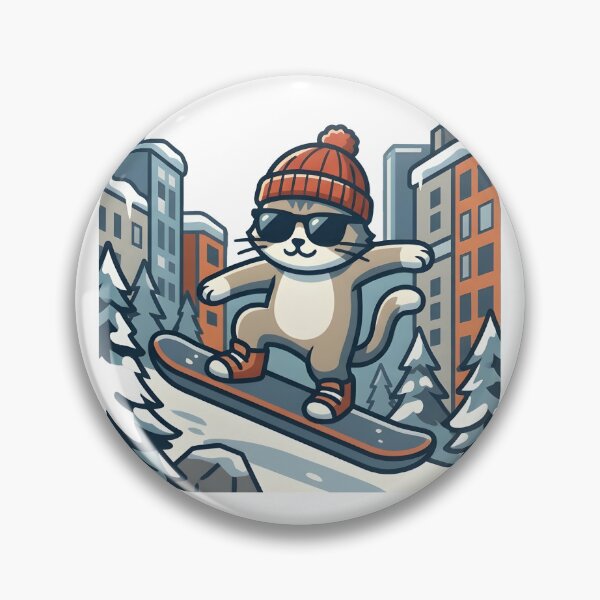 Item preview, Cool Cat Snowboarding Streetwear Illustration designed and sold by Uglyandcute.