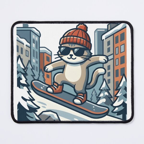 Item preview, Cool Cat Snowboarding Streetwear Illustration designed and sold by Uglyandcute.