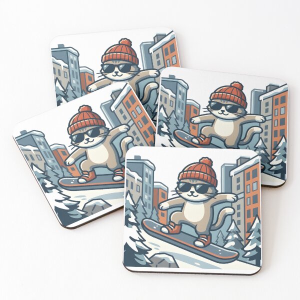 Item preview, Cool Cat Snowboarding Streetwear Illustration designed and sold by Uglyandcute.