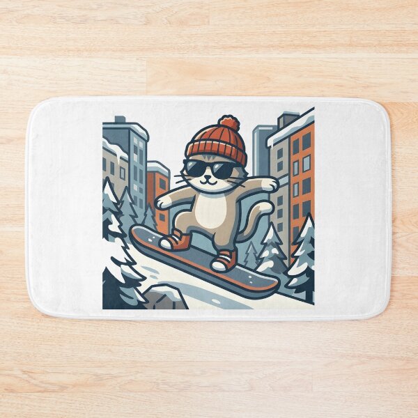 Item preview, Cool Cat Snowboarding Streetwear Illustration designed and sold by Uglyandcute.