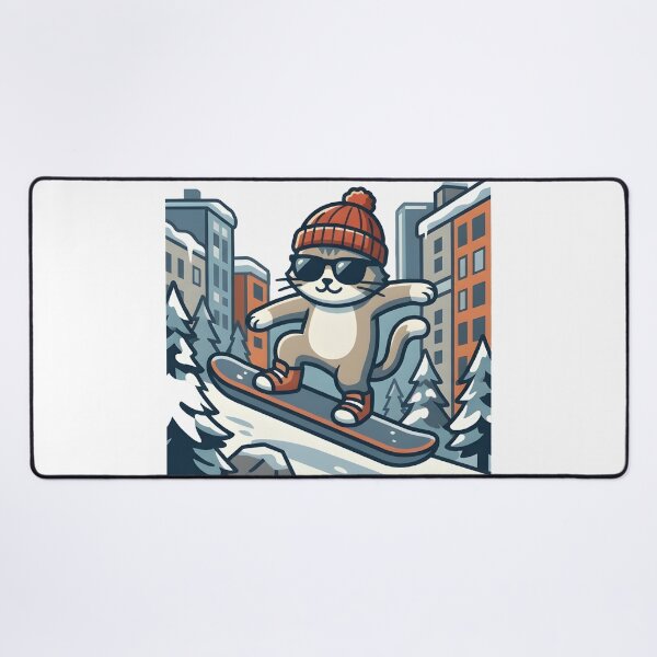 Item preview, Cool Cat Snowboarding Streetwear Illustration designed and sold by Uglyandcute.
