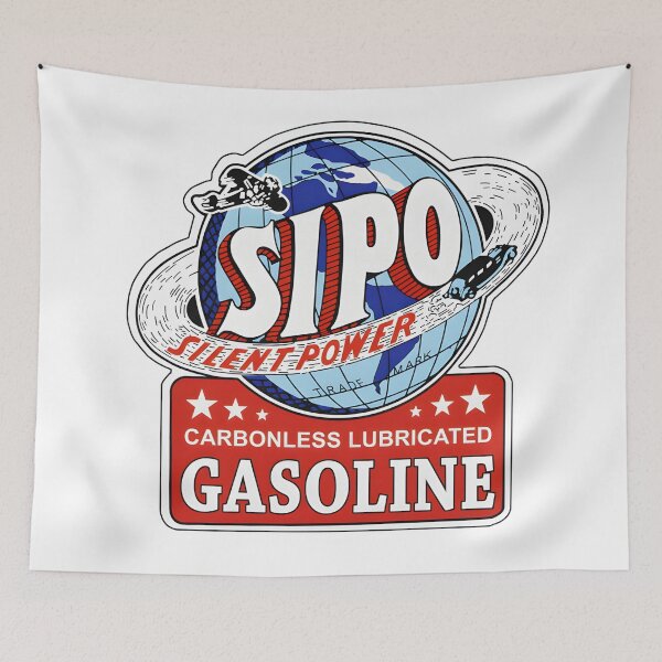 Item preview, Vintage SIPO Silent Power Gasoline Retro Logo Sign designed and sold by CharlieDesings.