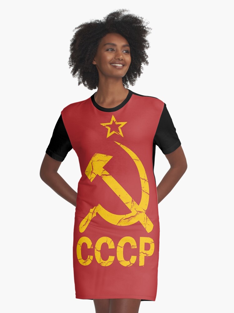  Retro Russian Soviet Flag USSR Women's Long Sleeve V