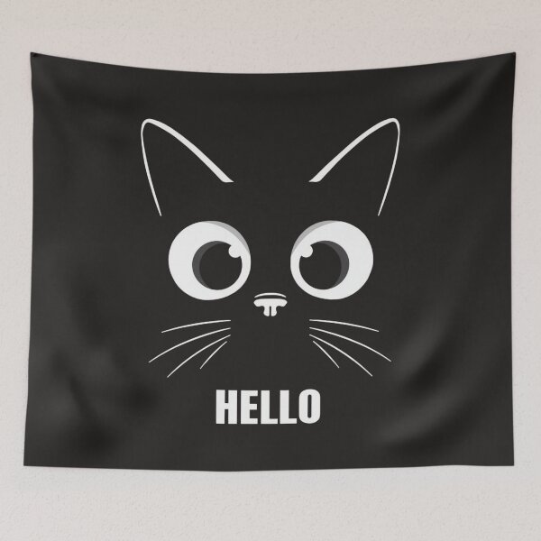 Item preview, HELLO Cat Meme – Intrusive Cat Face Minimalist Design designed and sold by EchopawCo.