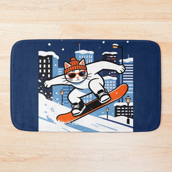 Item preview, Cool Cat Snowboarding Streetwear Illustration designed and sold by Uglyandcute.