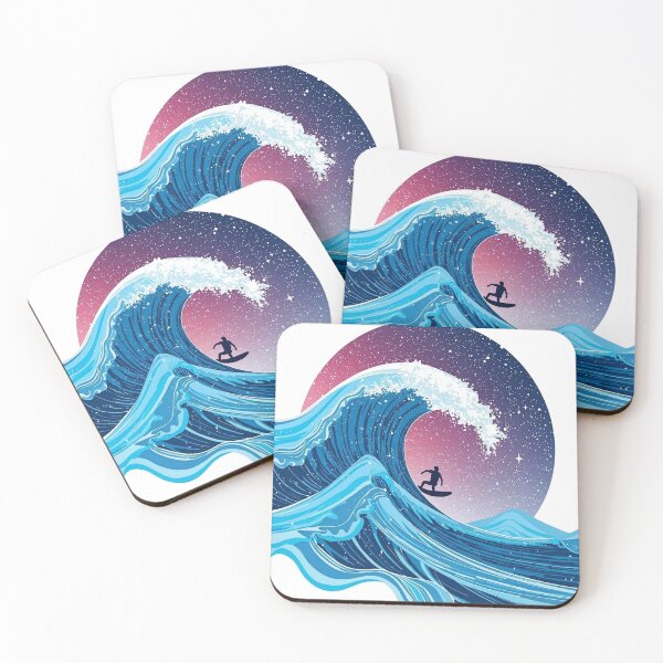Item preview, Cosmic Surf Wave Riding the Galaxy – Ocean Meets Space Aesthetic Art designed and sold by RMTrendy.