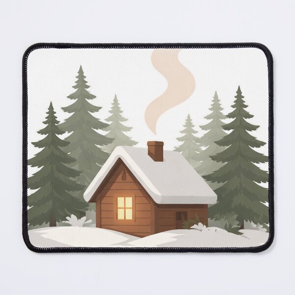 Item preview, Minimal Nordic Winter Cabin – Cozy Scandinavian Illustration designed and sold by Fernova.