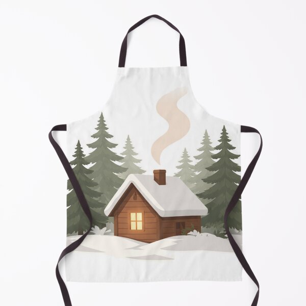 Item preview, Minimal Nordic Winter Cabin – Cozy Scandinavian Illustration designed and sold by Fernova.