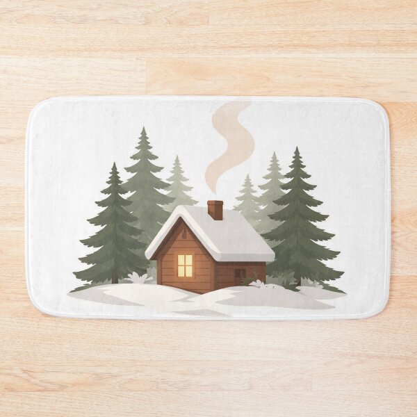 Item preview, Minimal Nordic Winter Cabin – Cozy Scandinavian Illustration designed and sold by Fernova.