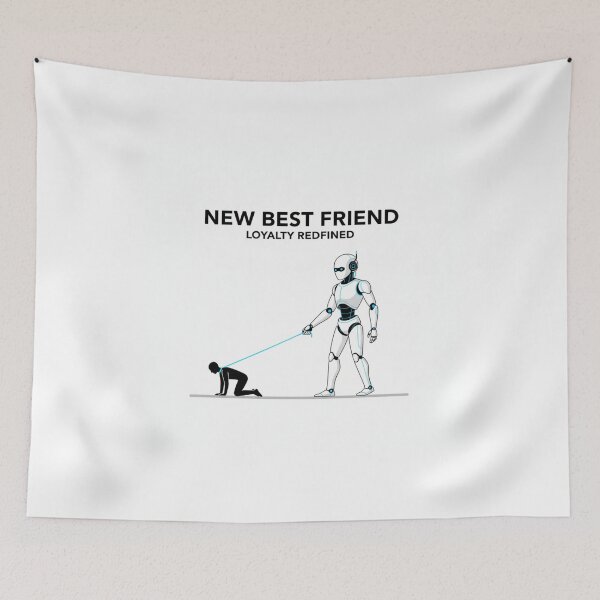Item preview, Cyberpunk Dystopia - Robot Walking Human New Best Friend  designed and sold by PrimeTime85.
