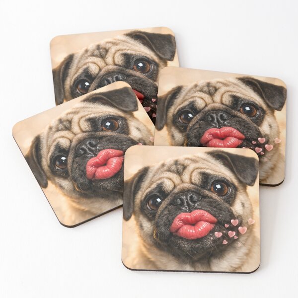 Item preview, SENDING KISSES Funny Pug Kiss Meme designed and sold by Matty69TeeS.