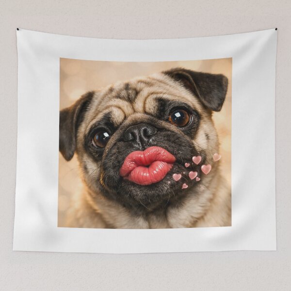 Item preview, SENDING KISSES Funny Pug Kiss Meme designed and sold by Matty69TeeS.