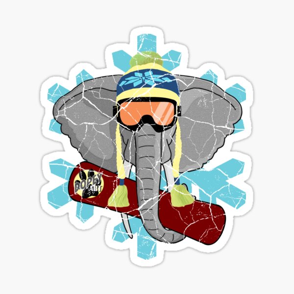 Elephant Snowboard | DopeyArt Sticker