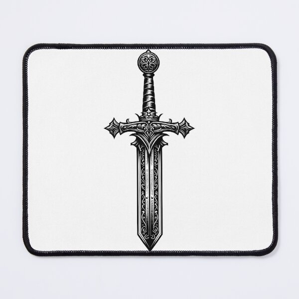 Item preview, Medieval Sword Cross Faith Warrior Strength Art designed and sold by DrawDrip.