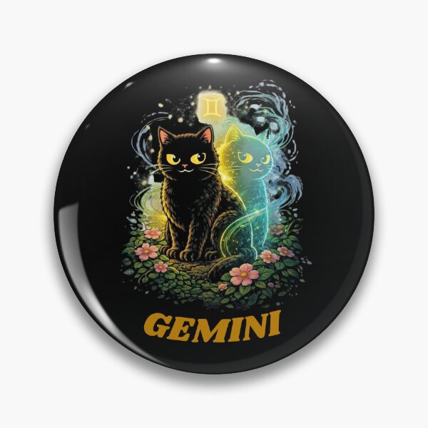 Item preview, Gemini Cat with Ghost Alter Ego - Air Sign Gift designed and sold by JakubDesigns89.