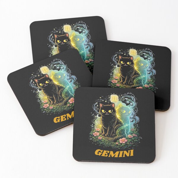 Item preview, Gemini Cat with Ghost Alter Ego - Air Sign Gift designed and sold by JakubDesigns89.