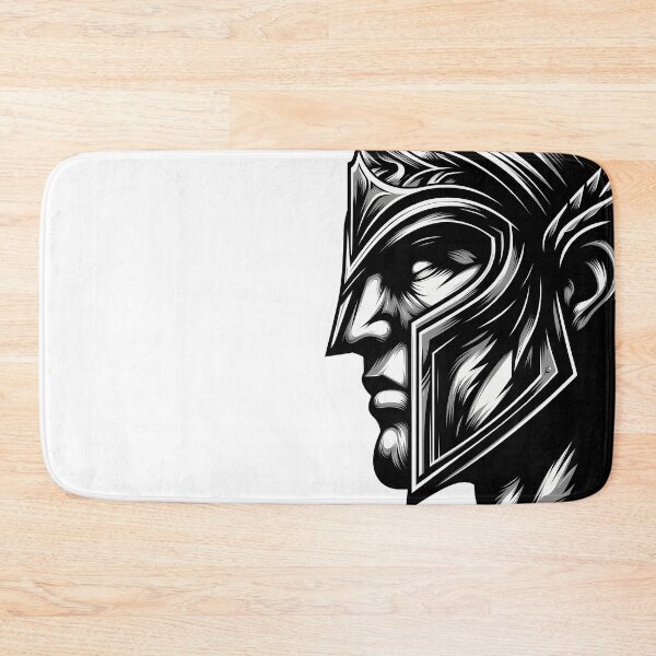 Item preview, Spartan Warrior Helmet Profile Strength Courage Art designed and sold by DrawDrip.