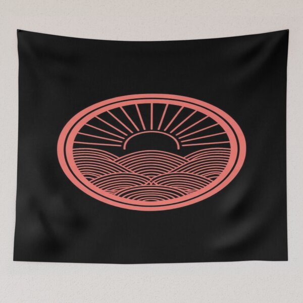 Item preview, Minimalist Sunset Over Waves – Geometric Coral Pink Ocean Art for Posters, Apparel & Digital Decor designed and sold by Bright Nest Studio.