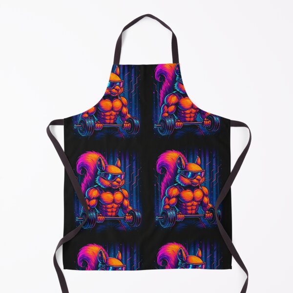Item preview, Neon Fitness Squirrel Pumping Iron Gym Vibes Art designed and sold by TshirtTown88.