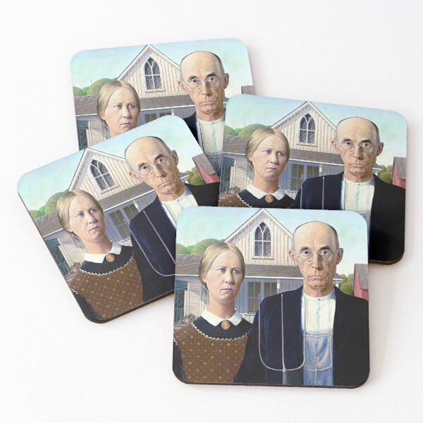 Item preview, American Gothic Portrait of Farmers designed and sold by ImgPrint.