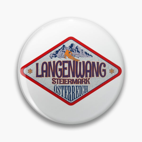 Item preview, Langenwang, Steiermark, Osterreich, Austria, Vintage skiing badge design designed and sold by Wanderful-roads.