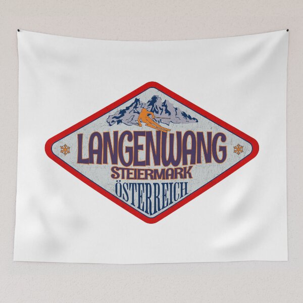Item preview, Langenwang, Steiermark, Osterreich, Austria, Vintage skiing badge design designed and sold by Wanderful-roads.