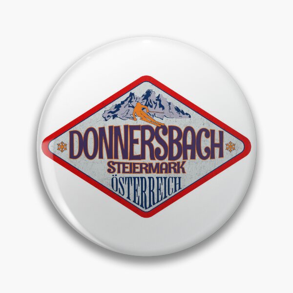 Item preview, Donnersbach, Steiermark, Osterreich, Austria, Vintage skiing badge design designed and sold by Wanderful-roads.